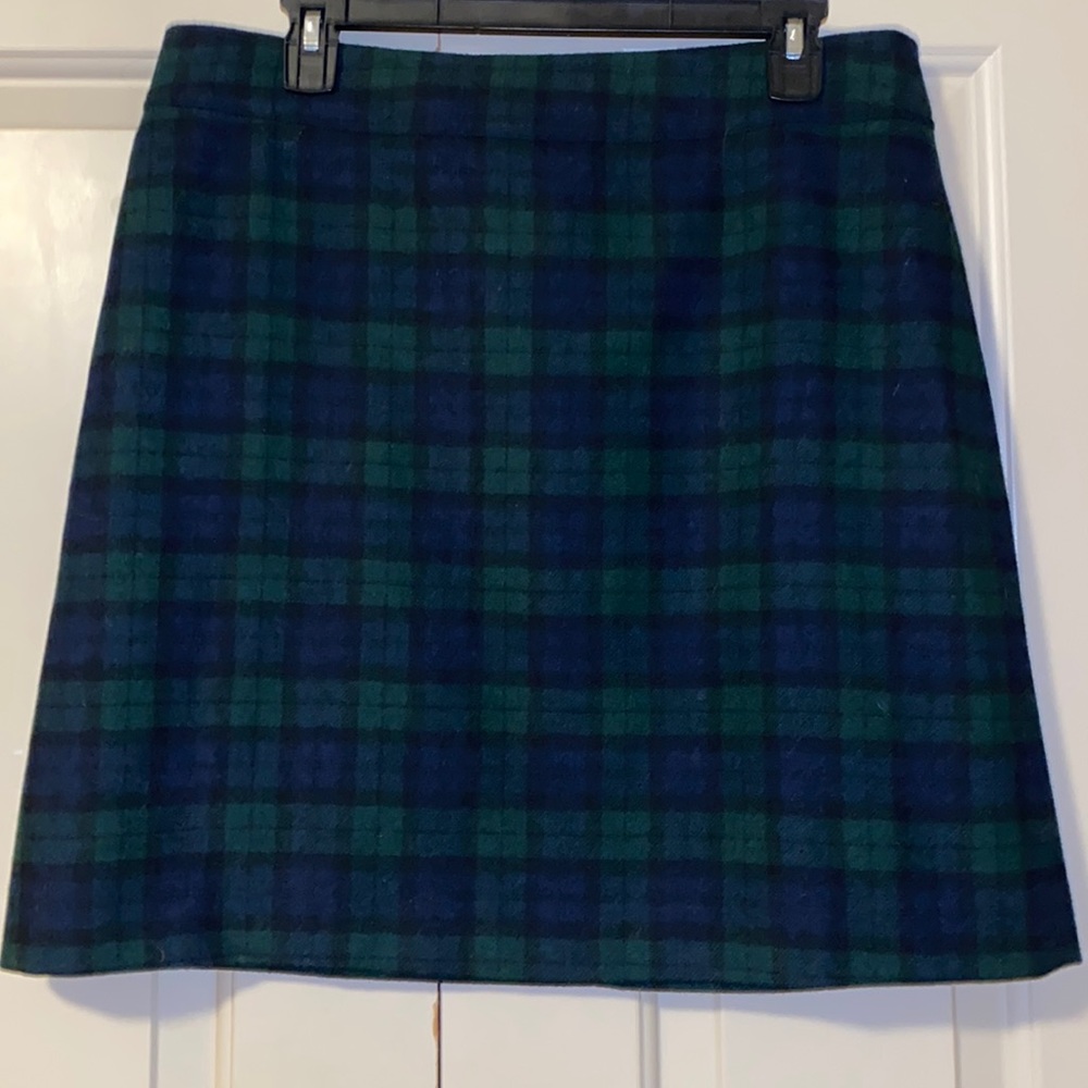 J. crew size 12 plaid green/blue skirt - Picture 1 of 10